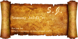 Semsey Jolán névjegykártya
