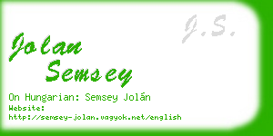 jolan semsey business card